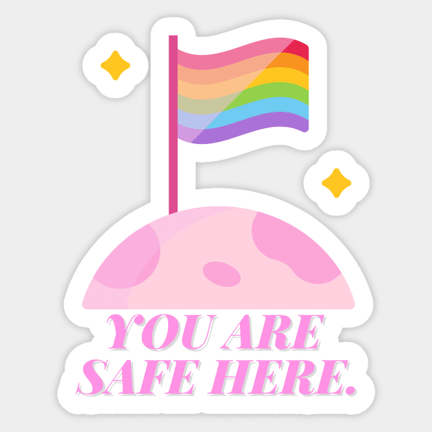 You Are Safe Here Pastel Sticker by casualism